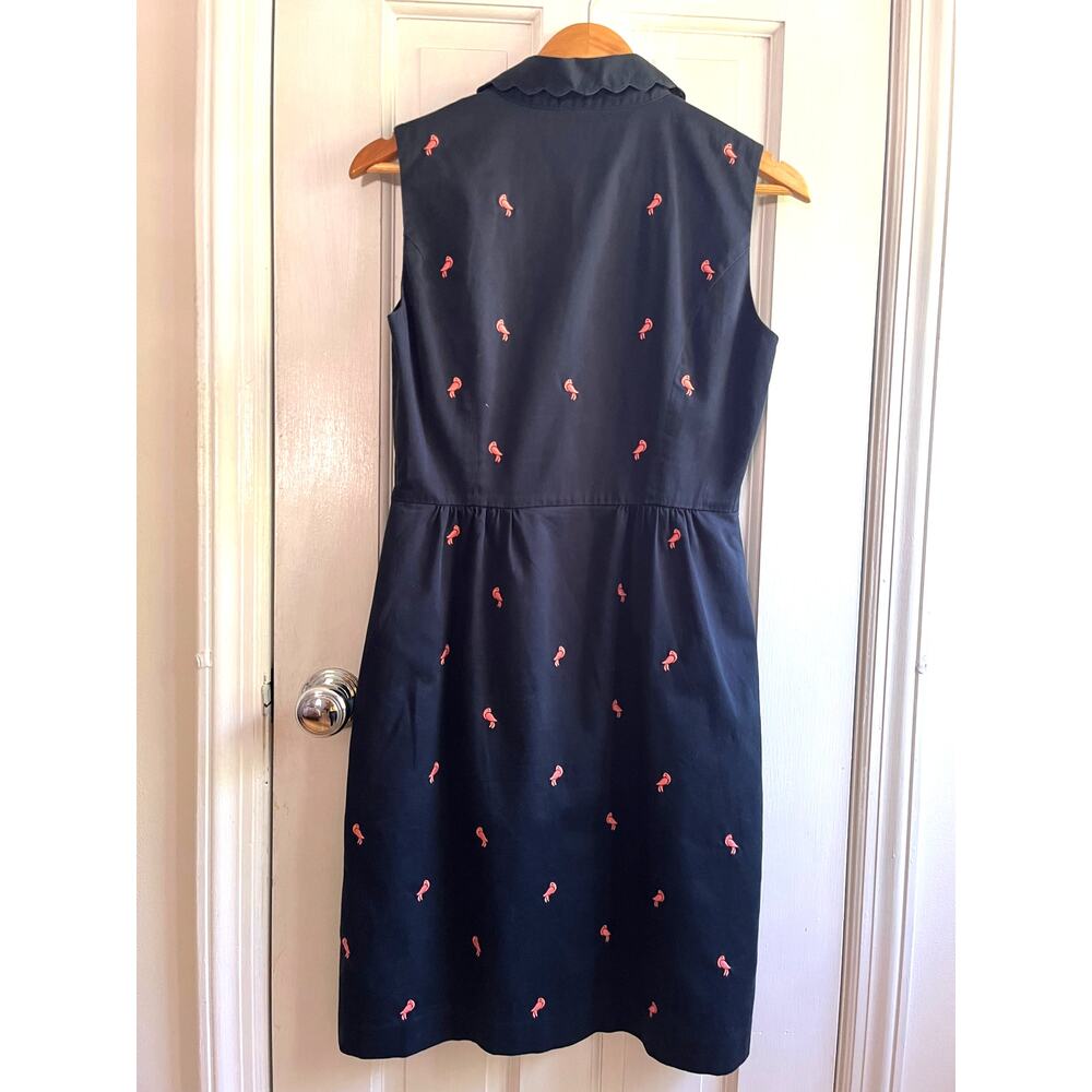 Brooks Brothers 346 Navy Embroidered Bird Scalloped Collar Dress β¨ Size 4 - Picture 6 of 6